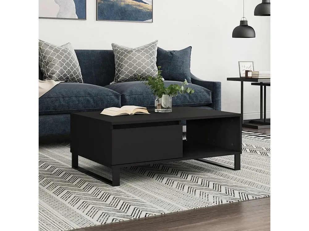 Mesa de centro 90x60x35 cm derivados de madeira preto