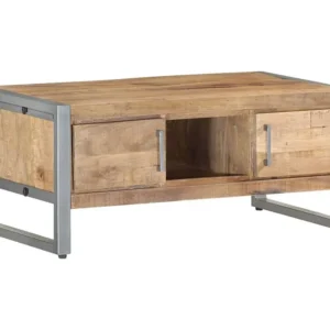 Mesa de centro 95x50x40 cm madeira de mangueira áspera