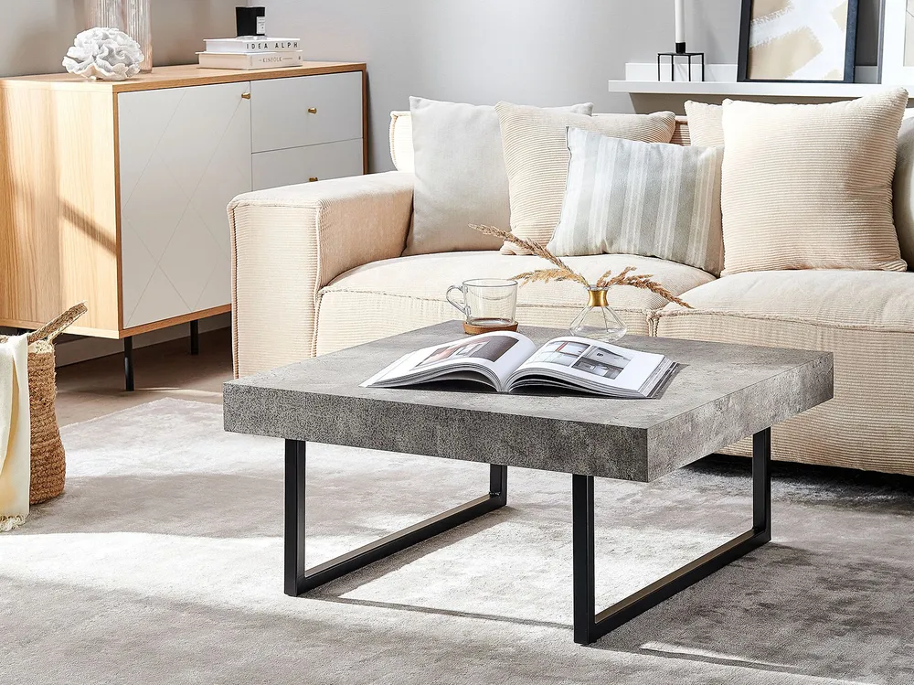 Mesa de centro com efeito de cimento cinzento 75 x 75 cm DELUZ