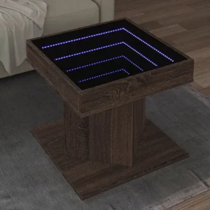 Mesa de centro com LEDs 50x50x45 madeira processada