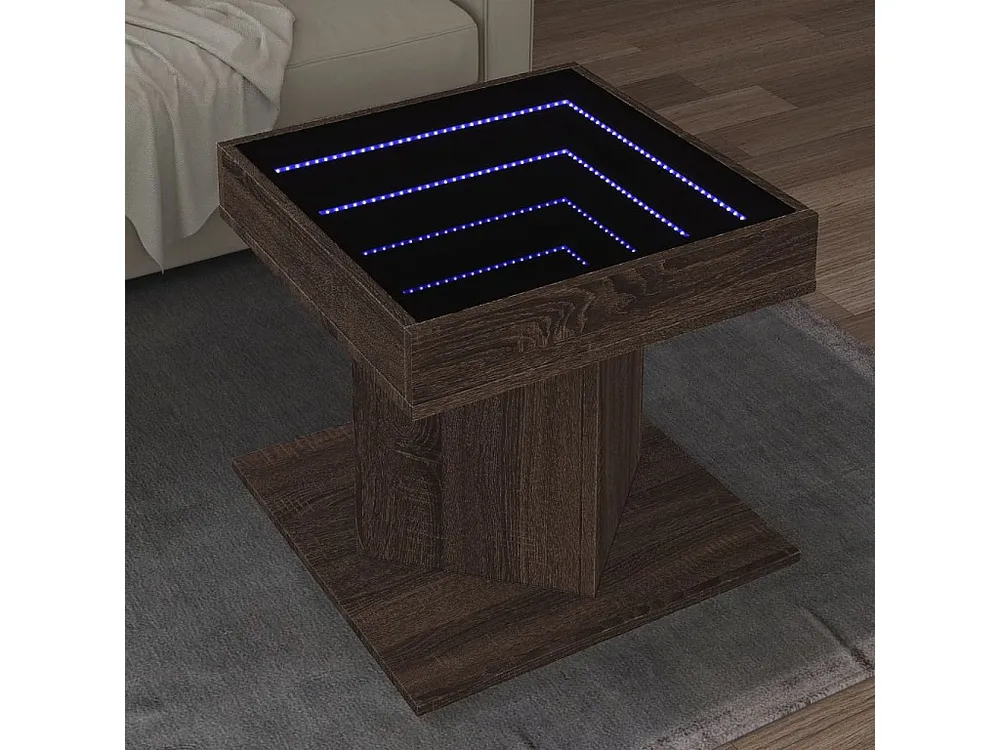 Mesa de centro com LEDs 50x50x45 madeira processada