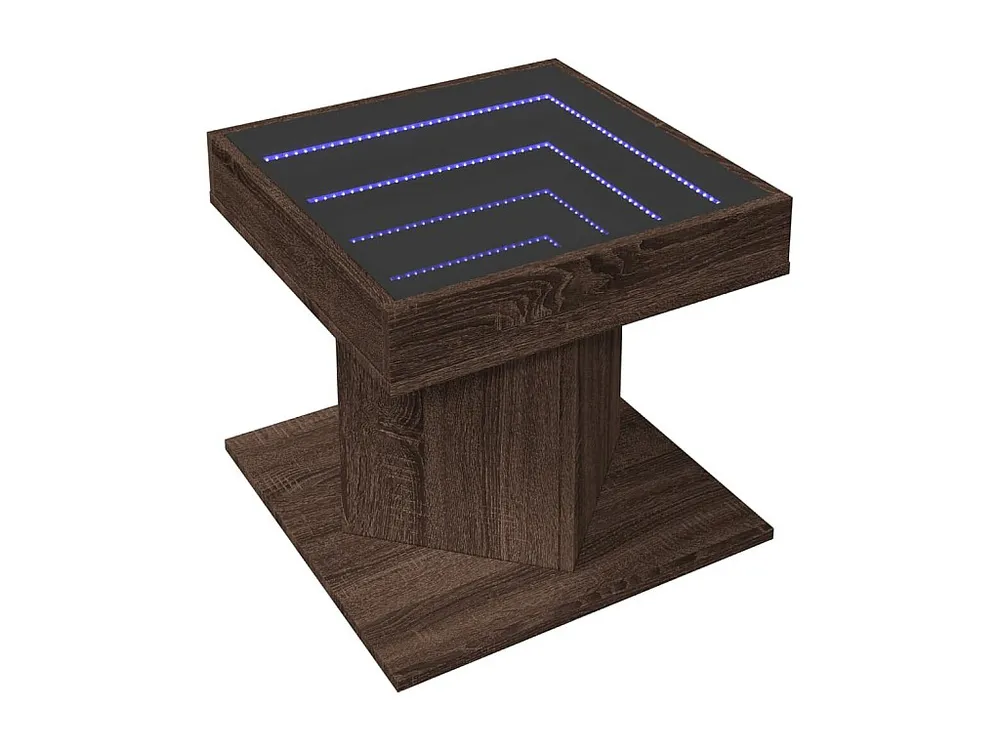 Mesa de centro com LEDs 50x50x45 madeira processada
