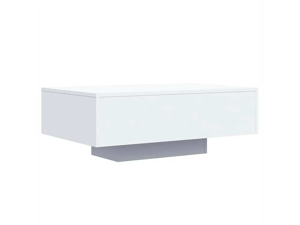 Mesa de centro com luzes LED 85x55x31 cm branco