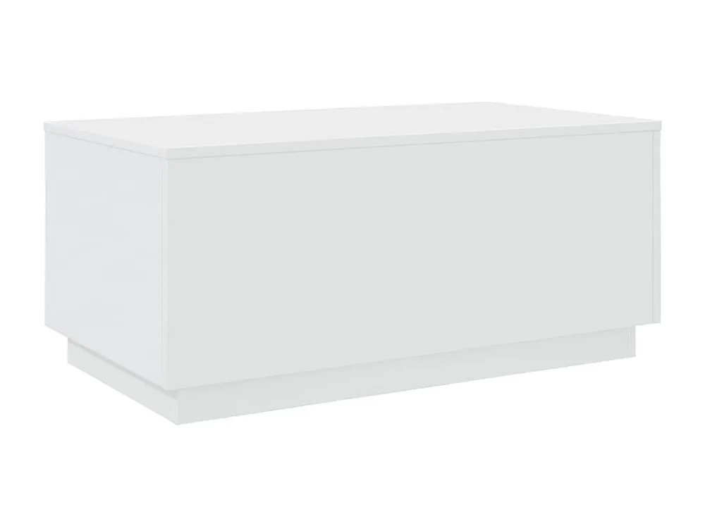 Mesa de centro com luzes LED 90x50x40 cm branco