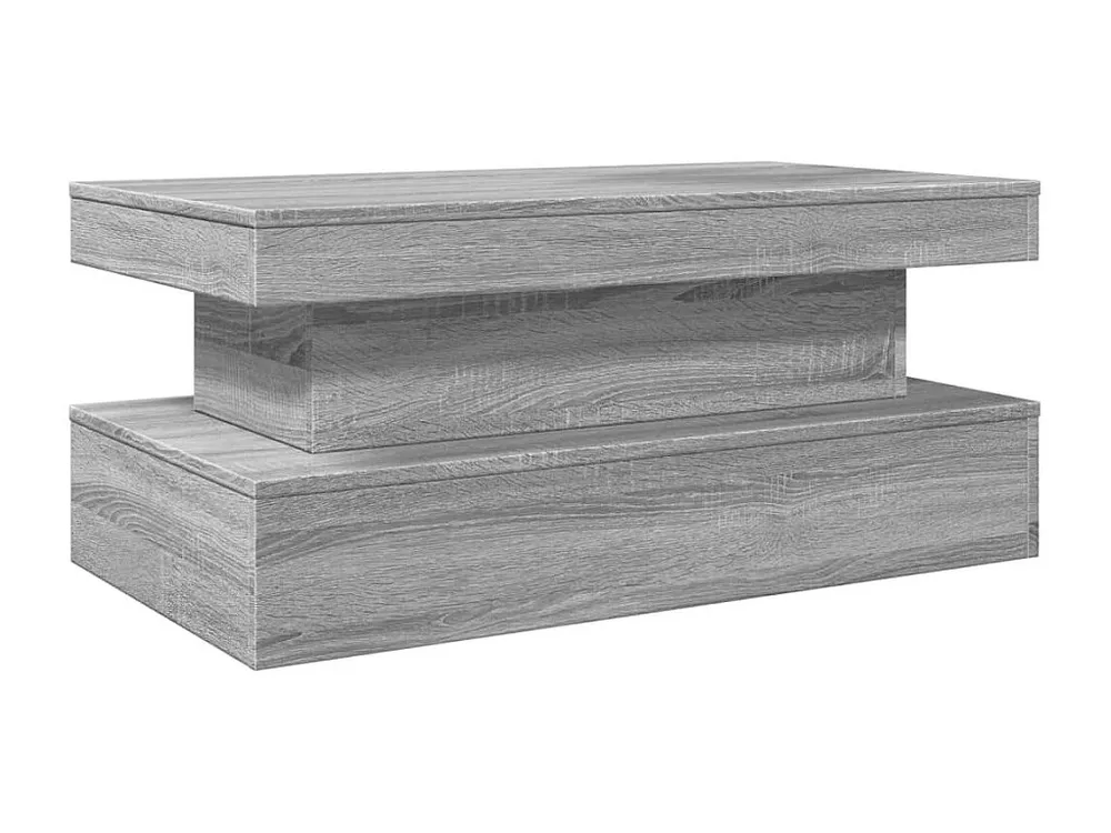 Mesa de centro com luzes LED 90x50x40 cm cinzento sonoma