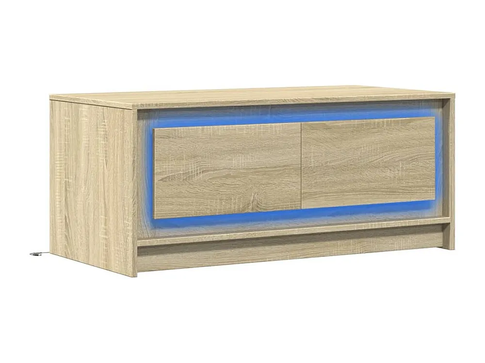 Mesa de centro com luzes LED derivados madeira carvalho sonoma