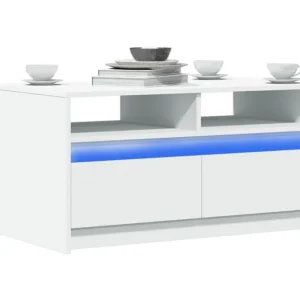 Mesa de centro com luzes LED derivados de madeira branco