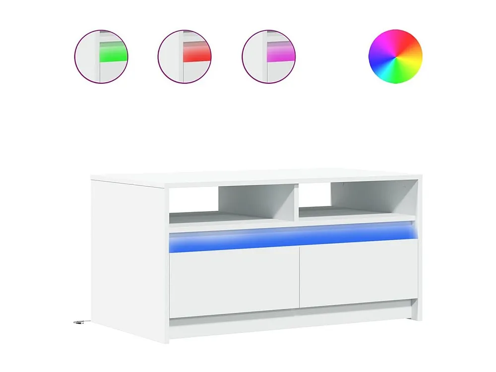 Mesa de centro com luzes LED derivados de madeira branco