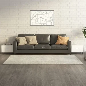 Mesa de centro com pernas de metálico 2 peças 50x50x40 cm branco