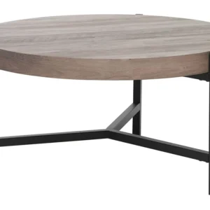 Mesa de centro efeito madeira clara ⌀ 70 cm BONITA
