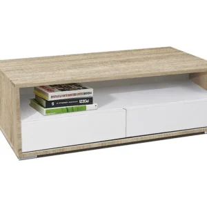 Mesa de Centro - 2 Gavetas 41X103X51Cm - Cambriano-Branco