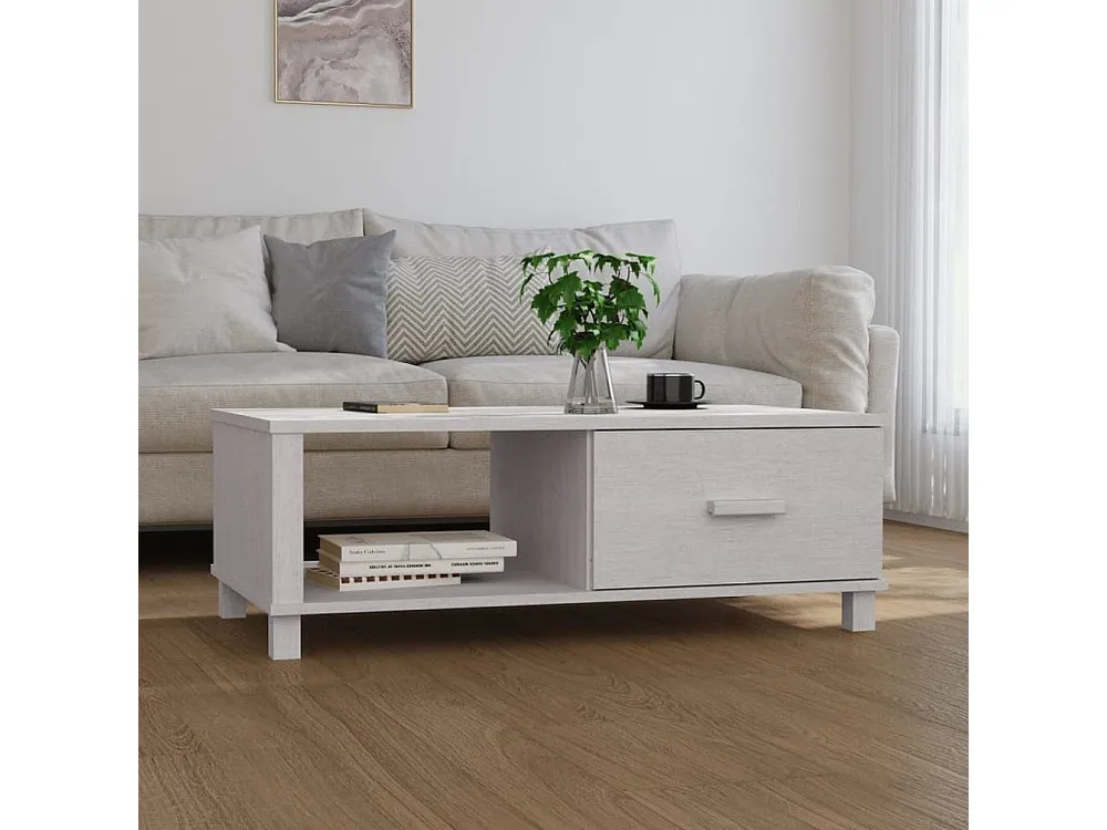 Mesa de centro HAMAR 100x55x35 cm pinho maciço branco
