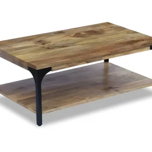 Mesa de centro, madeira de mangueira 100x60x38 cm
