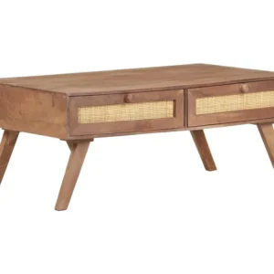 Mesa de centro em madeira de mangueira maciç 100x60x40 cm