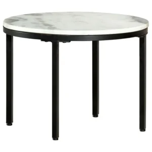 Mesa de centro Ø50 cm mármore genuína maciç branco e preto
