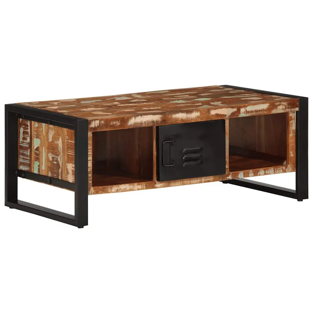 Mesa de centro multicor 90x50x36 cm madeira maciç recuperada