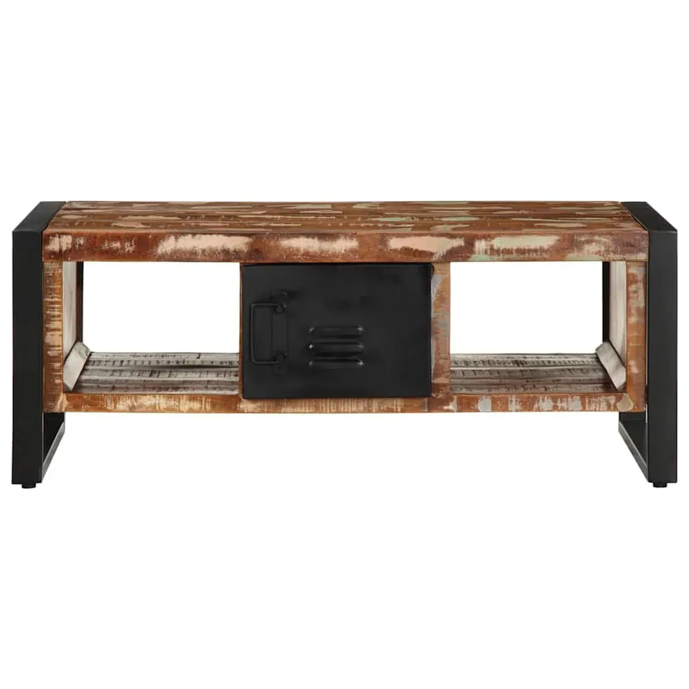 Mesa de centro multicor 90x50x36 cm madeira maciç recuperada