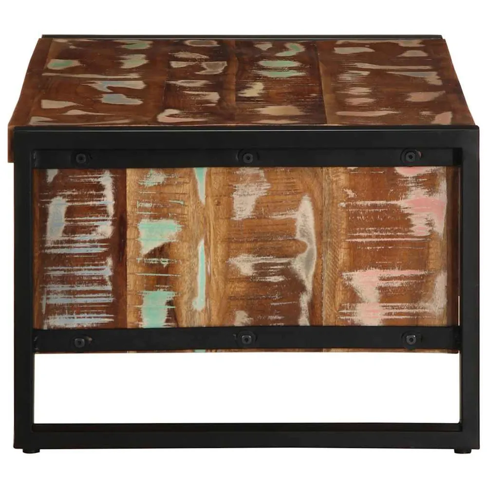 Mesa de centro multicor 90x50x36 cm madeira maciç recuperada