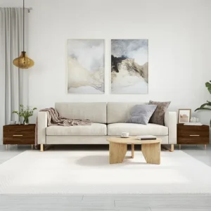 Mesa centro 2 peças 50x50x40 cm madeira proc. carvalho castanho