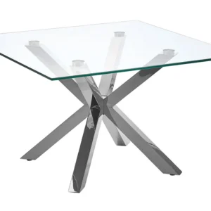Mesa de centro quadrada transparente e prateada 70 x 70 cm STARLIGHT