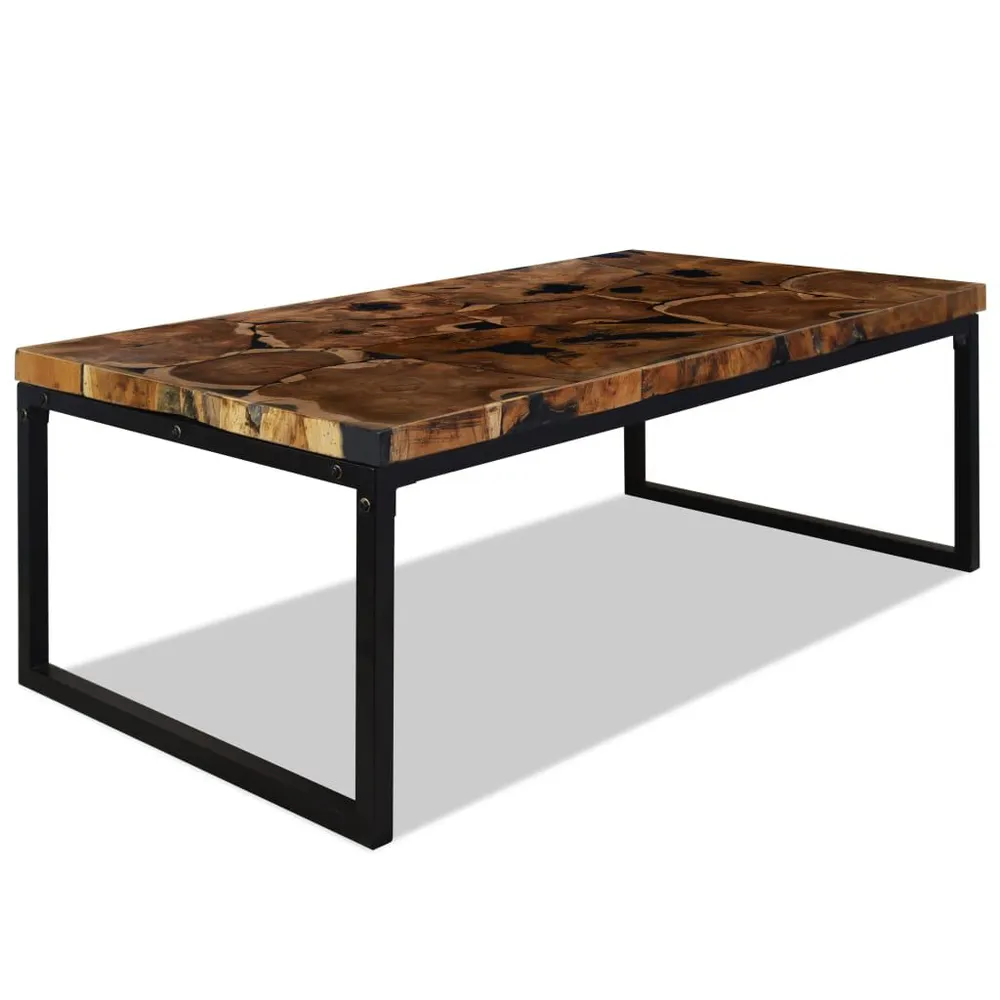 Mesa de centro em resina de teca 110x60x40 cm