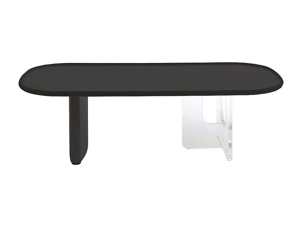 Mesa de centro retangular em MDF e acrílico preto - RASIA