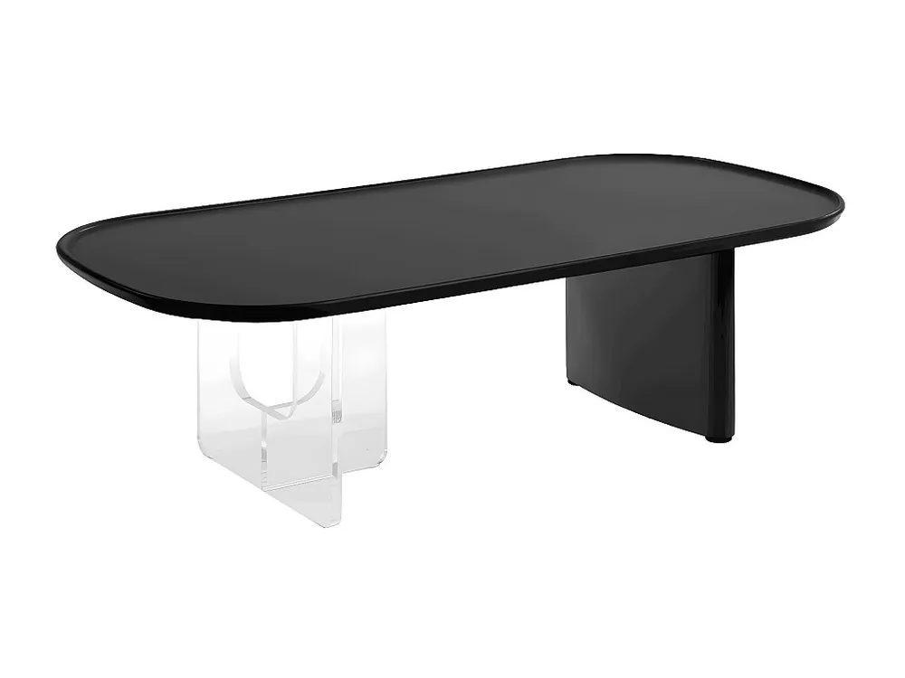 Mesa de centro retangular em MDF e acrílico preto - RASIA