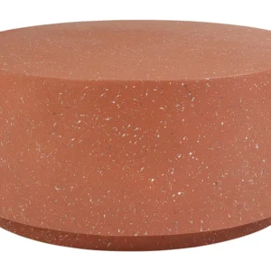Mesa de centro vermelha com efeito terrazzo TREZZO