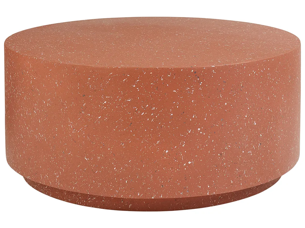 Mesa de centro vermelha com efeito terrazzo TREZZO