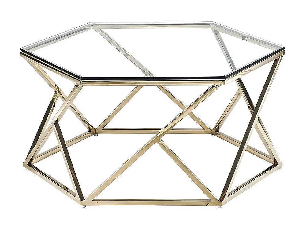 Mesa de centro em vidro temperado e ço inoxidável - Dourado - KERIANE de Pascal Morabito