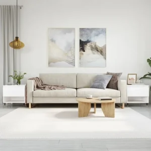 Mesas de centro 2 peças 50x46x50 cm derivados de madeira branco