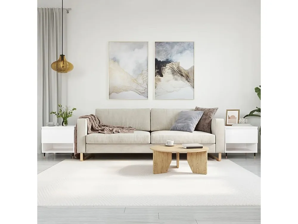 Mesas de centro 2 peças 50x46x50 cm derivados de madeira branco