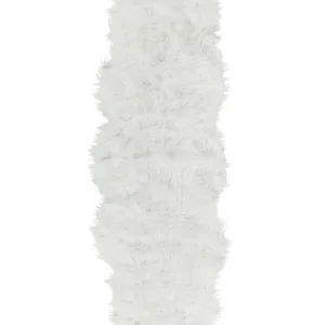 Cesta de Rattan Faux Sheepskin Rug Pérola MAMUNGARI