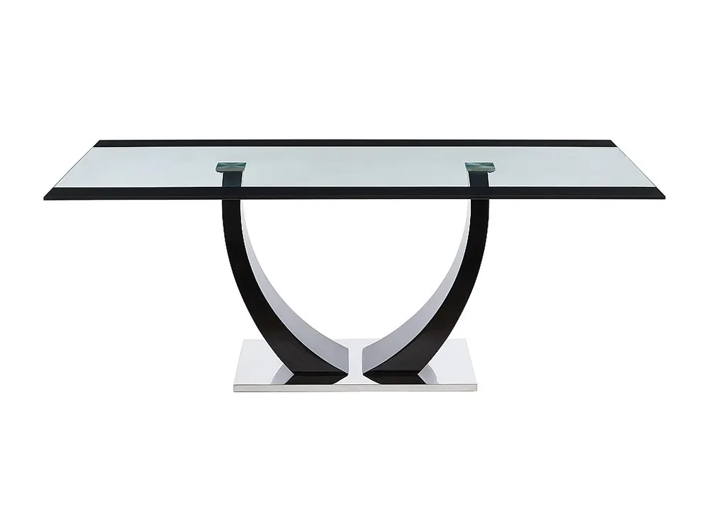 Estatueta de Porcelana Mesa de jantar MEZZO - 8 lugares - MDF e vidro temperado - Preta