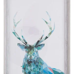 Impressão para parede com moldura KAYES Retangular 30 x 40 cm Animal Azul