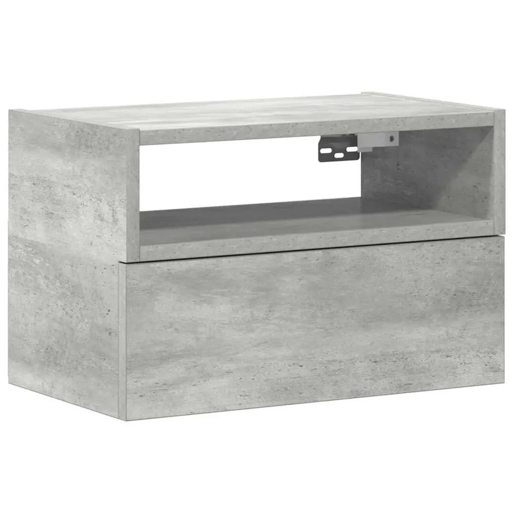 Mesa de cabeceira de parede 45x26x28,5 cm cinzento cimento