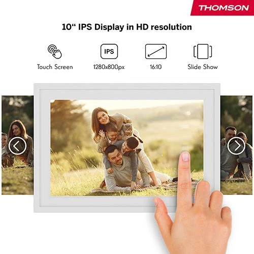 Moldura Eletrônico Thomson Smart Photo Frame F10W 10" HD Wi-Fi 32GB - Branco