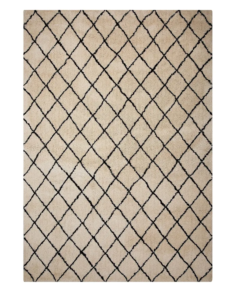 Area Rug 140 x 200 cm Tom neutro and Black MIDYAT