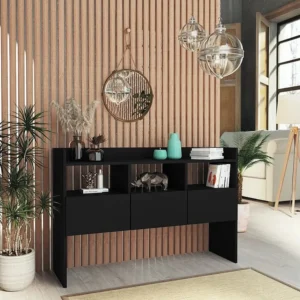 Ergonômico de Alta Qualidade Aparador 105x30x70 cm contraplacado preto