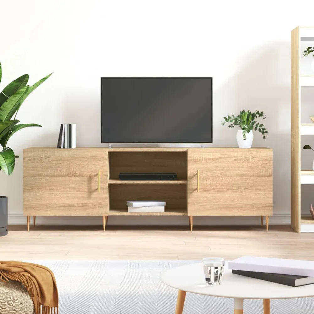 Aparador com Portas Móvel de TV 150x30x50 cm derivados de madeira carvalho sonoma