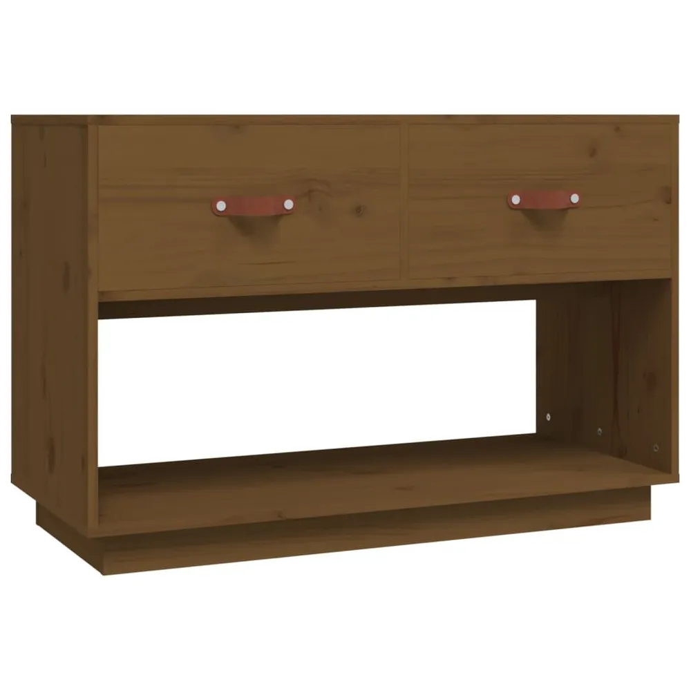 Aparador com Portas Móvel de TV 90x40x60 cm madeira de pinho maciç castanho mel