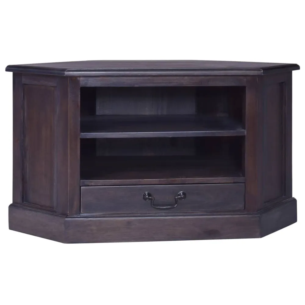 Armário para TV de canto 80x40x49 cm mogno maciço preto distinto