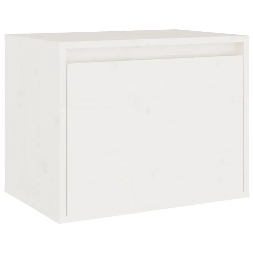 Armário de parede 45x30x35 cm madeira de pinho maciç branco