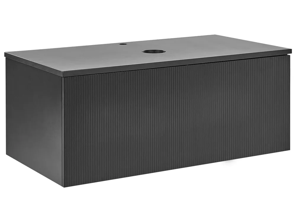 Bathroom Wall Mounted Cabinet 100 x 52 cm Preto ALZIRA