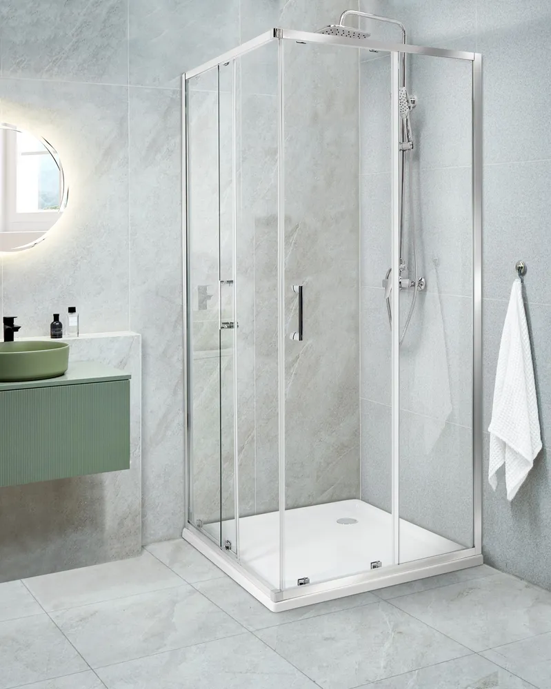 Cabine de duche 80 x 80 x 185 cm Prateado TELA