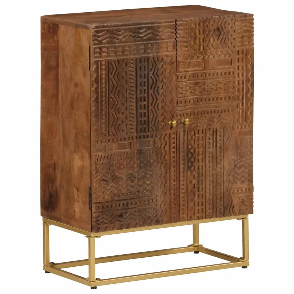 Cómoda 55x30x76 cm madeira de mangueira maciç e ferro