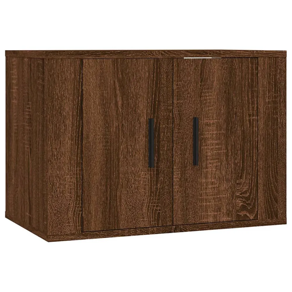 Conjunto móveis de TV 2pcs madeira processada carvalho castanho para Assistir TV