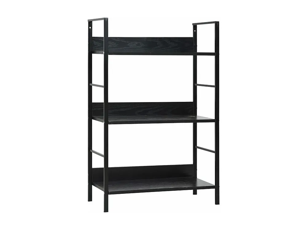 Estante com 3 prateleiras 60x27,6x90,5 cm contraplacado preto