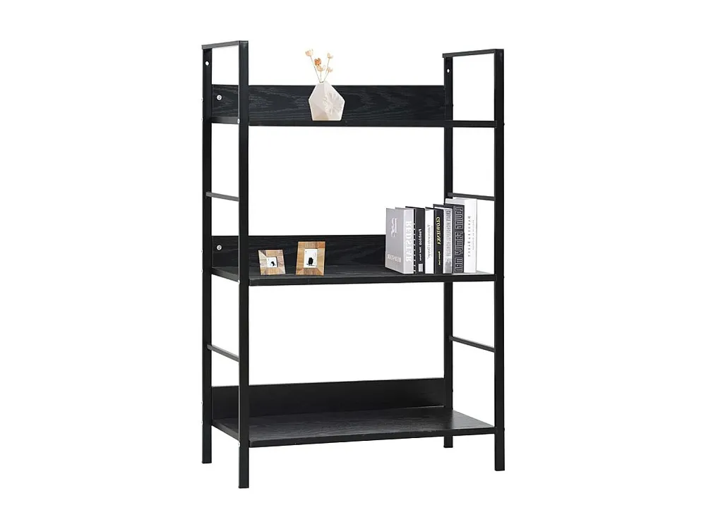 Estante com 3 prateleiras 60x27,6x90,5 cm contraplacado preto