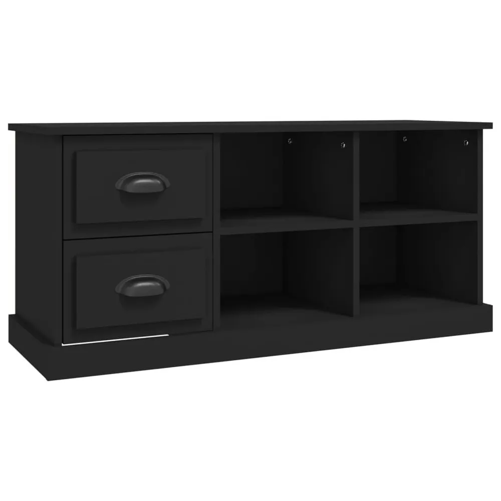 Estante para TV Móvel de TV 102x35,5x47,5 cm derivados de madeira preto